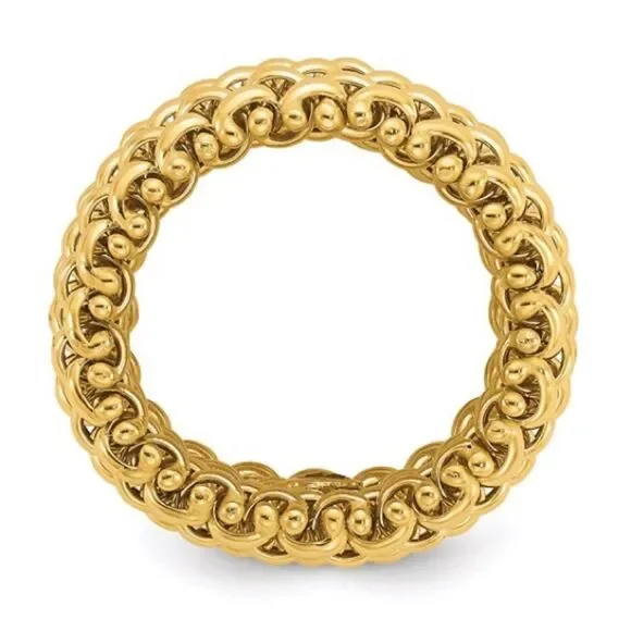 14k Gold Mesh Ring by Size
